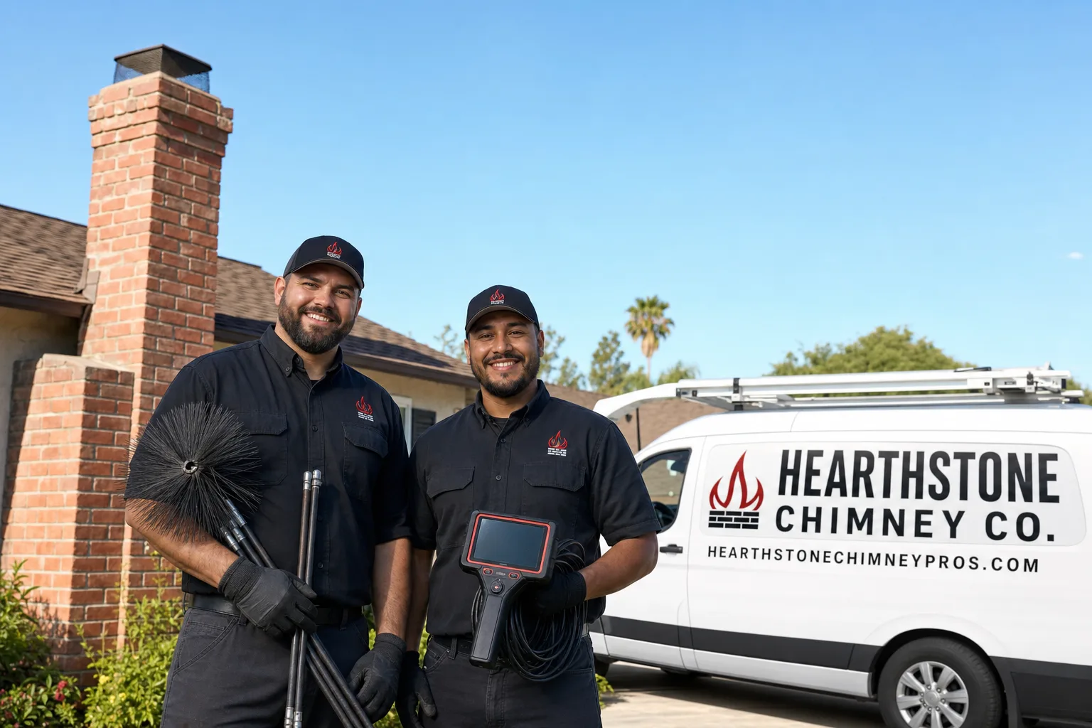 Hearthstone Chimney Co. chimney cleaning team